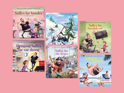 Bogforsider fra Sallys far bøger